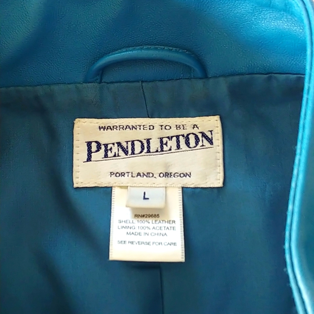 Pendleton blue leather jacket